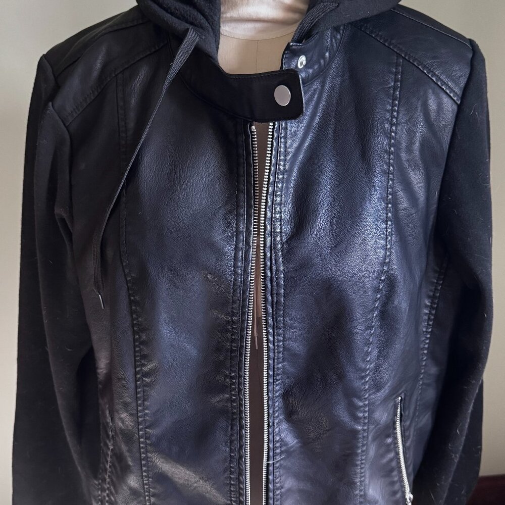 Black Moto Hoodie Jacket